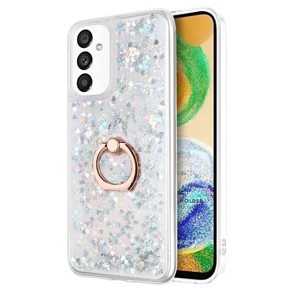 Microsonic Samsung Galaxy A04S Kılıf Glitter Liquid Holder Gümüş 1