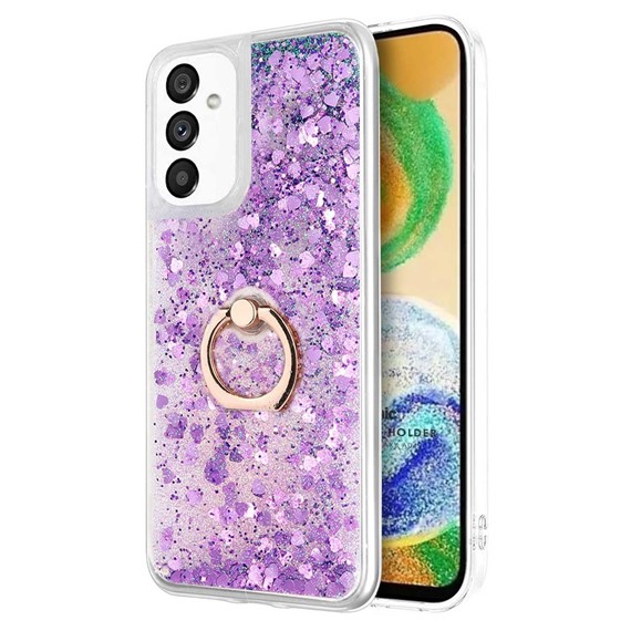 Microsonic Samsung Galaxy A04S Kılıf Glitter Liquid Holder Mor 1