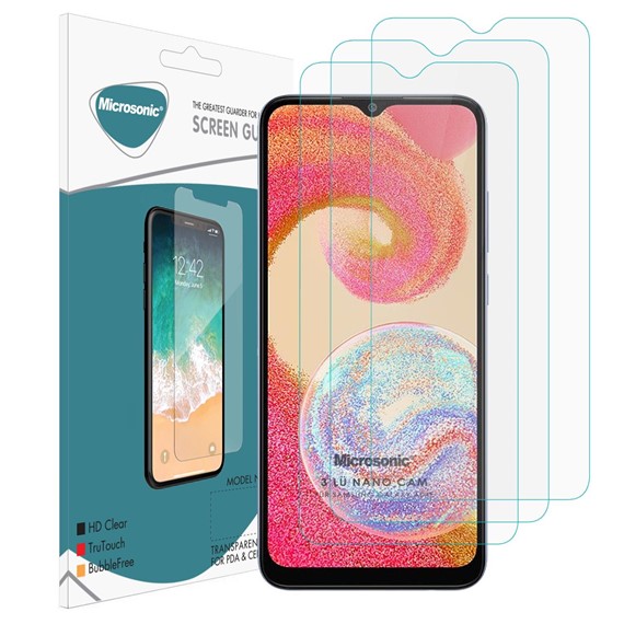 Microsonic Samsung Galaxy A04e Screen Protector Nano Glass Cam Ekran Koruyucu 3 lü Paket 1