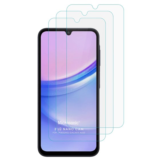 Microsonic Samsung Galaxy A05s Screen Protector Nano Glass Cam Ekran Koruyucu 3 lü Paket 1