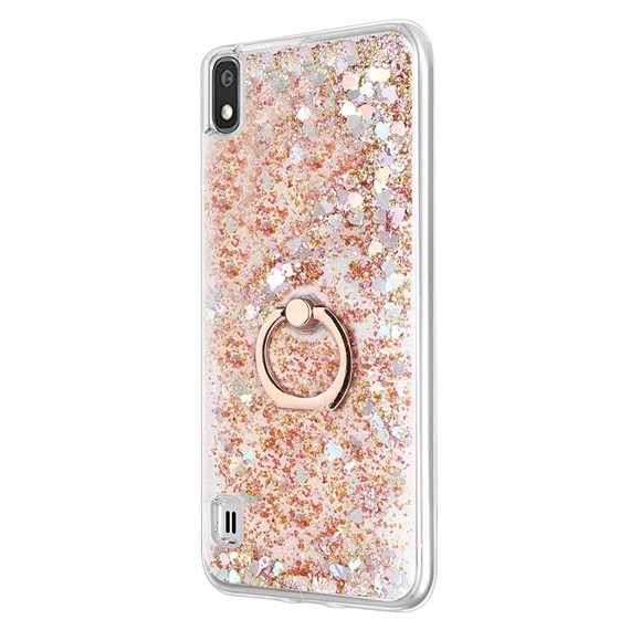 Microsonic Samsung Galaxy A10 Kılıf Glitter Liquid Holder Gold 2