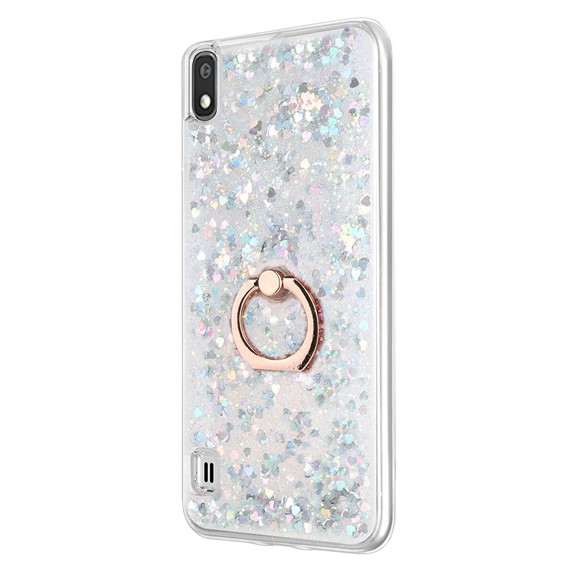 Microsonic Samsung Galaxy A10 Kılıf Glitter Liquid Holder Gümüş 2