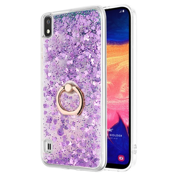 Microsonic Samsung Galaxy A10 Kılıf Glitter Liquid Holder Mor 1