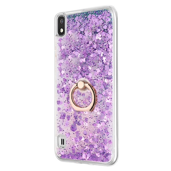 Microsonic Samsung Galaxy A10 Kılıf Glitter Liquid Holder Mor 2