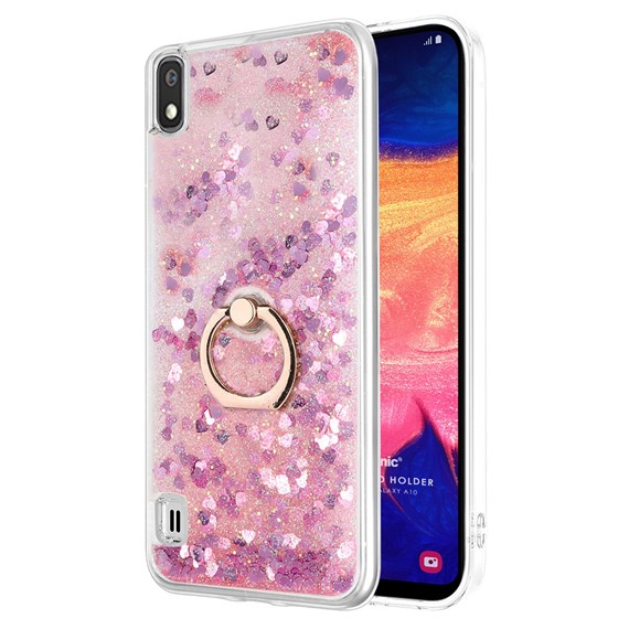 Microsonic Samsung Galaxy A10 Kılıf Glitter Liquid Holder Pembe 1