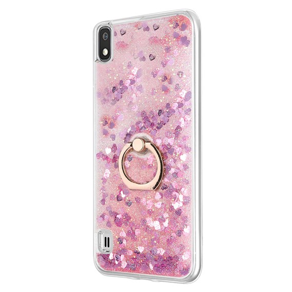 Microsonic Samsung Galaxy A10 Kılıf Glitter Liquid Holder Pembe 2