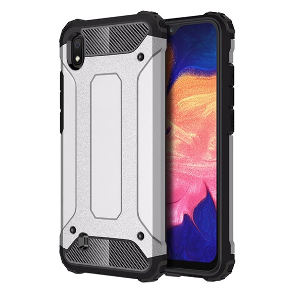 Microsonic Samsung Galaxy A10 Kılıf Rugged Armor Gümüş 1