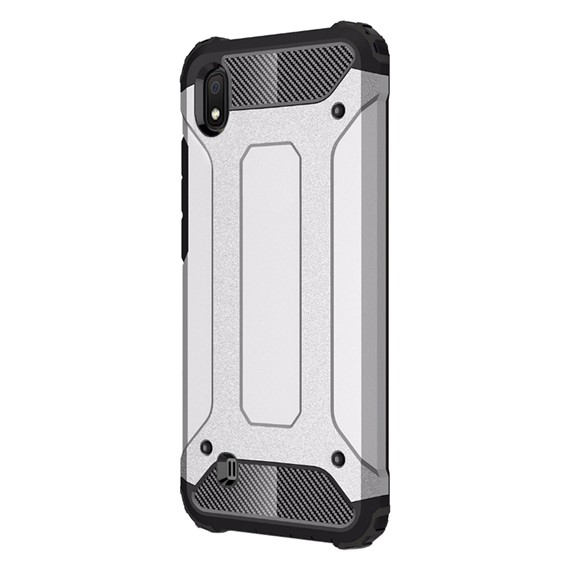 Microsonic Samsung Galaxy A10 Kılıf Rugged Armor Gümüş 2