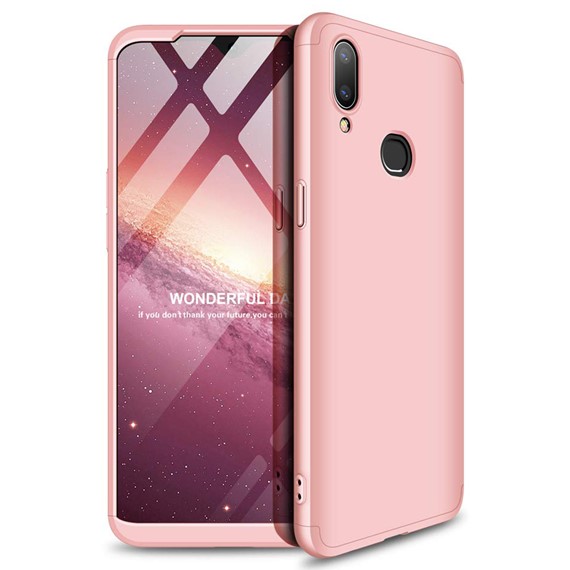 Microsonic Samsung Galaxy A10s Kılıf Double Dip 360 Protective Rose Gold 1