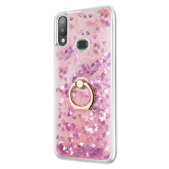 Microsonic Samsung Galaxy A10s Kılıf Glitter Liquid Holder Pembe 2