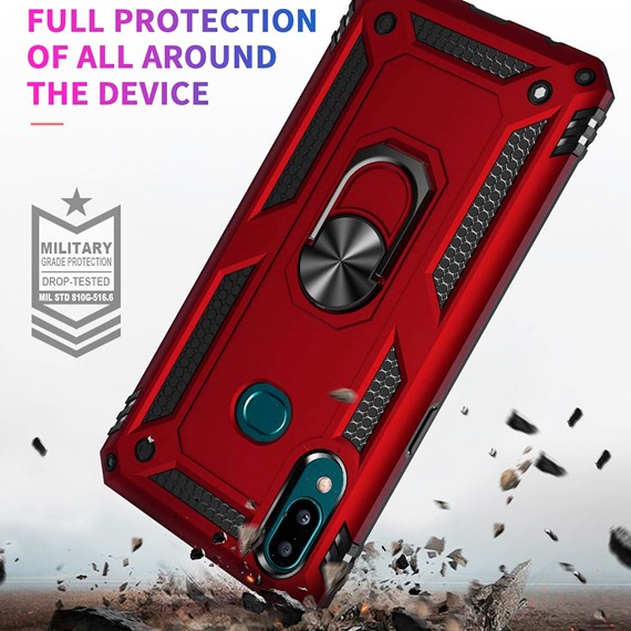 Microsonic Samsung Galaxy A10s Kılıf Military Ring Holder Siyah 3