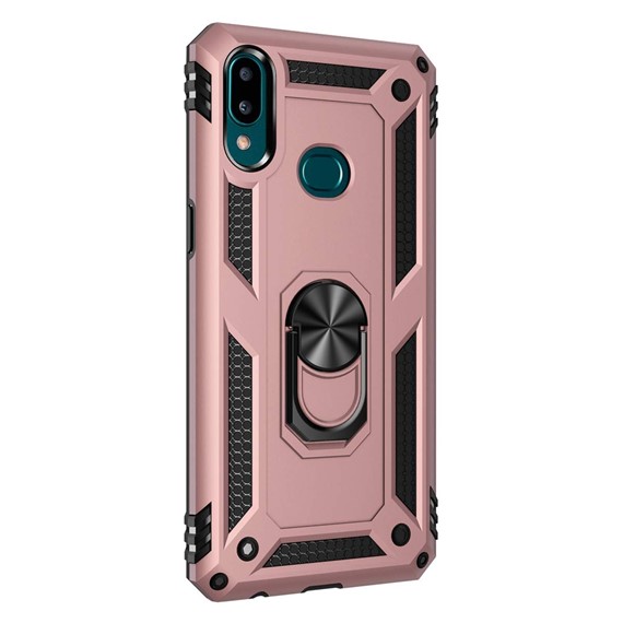 Microsonic Samsung Galaxy A10s Kılıf Military Ring Holder Rose Gold 2