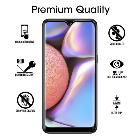 Microsonic Samsung Galaxy A10s Tam Kaplayan Temperli Cam Ekran Koruyucu Siyah 5