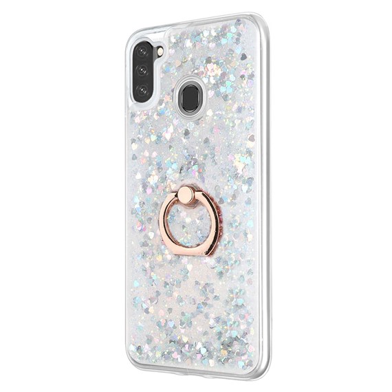 Microsonic Samsung Galaxy A11 Kılıf Glitter Liquid Holder Gümüş 2