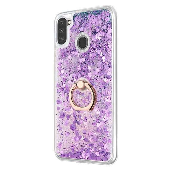 Microsonic Samsung Galaxy A11 Kılıf Glitter Liquid Holder Mor 2