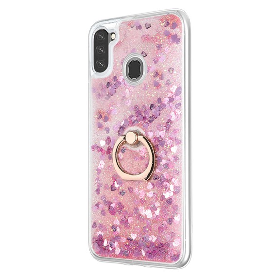 Microsonic Samsung Galaxy A11 Kılıf Glitter Liquid Holder Pembe 2