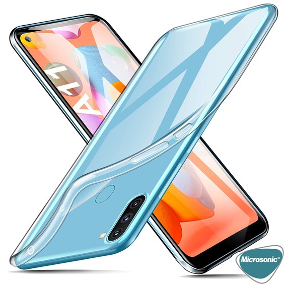 Microsonic Samsung Galaxy A11 Kılıf Transparent Soft Beyaz 3