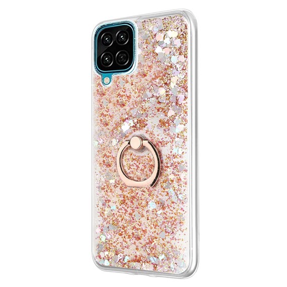 Microsonic Samsung Galaxy A12 Kılıf Glitter Liquid Holder Gold 2