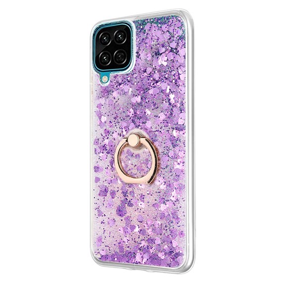 Microsonic Samsung Galaxy A12 Kılıf Glitter Liquid Holder Mor 2