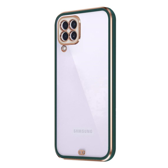 Microsonic Samsung Galaxy A12 Kılıf Laser Plated Soft Koyu Yeşil 2