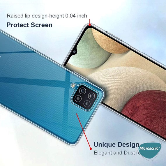 Microsonic Samsung Galaxy A12 Kılıf Transparent Soft Beyaz 6