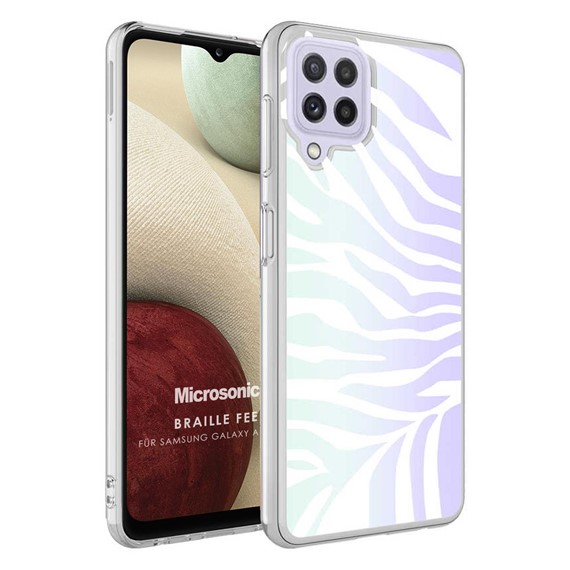 Microsonic Samsung Galaxy M12 Braille Feel Desenli Kılıf Zebra 1