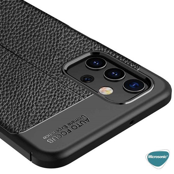 Microsonic Samsung Galaxy A13 4G Kılıf Deri Dokulu Silikon Lacivert 4
