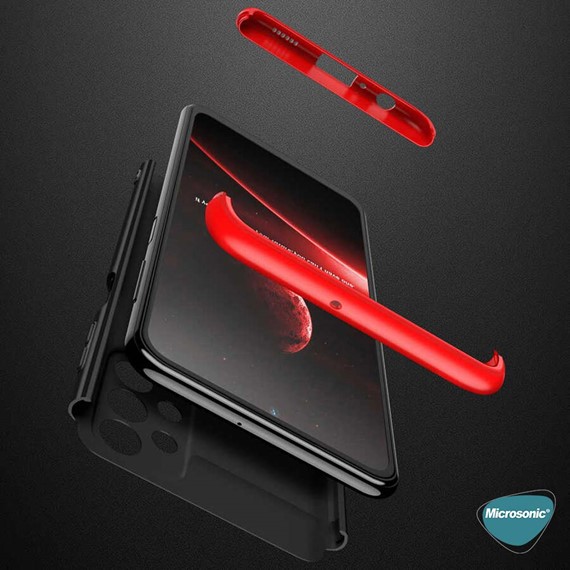 Microsonic Samsung Galaxy A13 4G Kılıf Double Dip 360 Protective Kırmızı 3