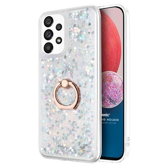 Microsonic Samsung Galaxy A13 4G Kılıf Glitter Liquid Holder Gümüş 1