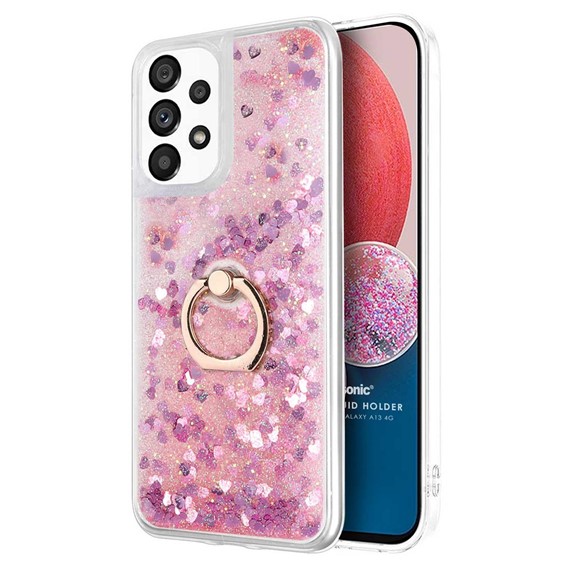 Microsonic Samsung Galaxy A13 4G Kılıf Glitter Liquid Holder Pembe 1