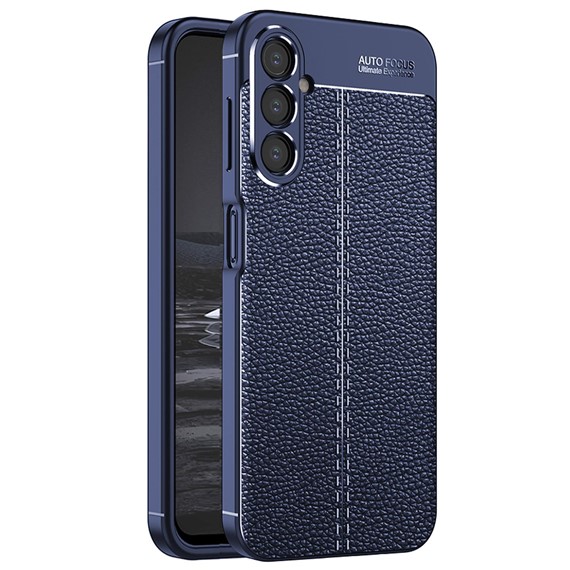 Microsonic Samsung Galaxy A24 Kılıf Deri Dokulu Silikon Lacivert 1