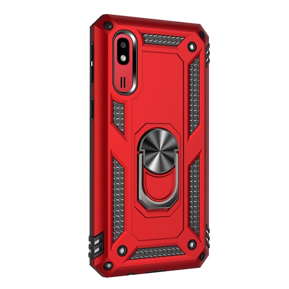 Microsonic Samsung Galaxy A2 Core Kılıf Military Ring Holder Kırmızı 2