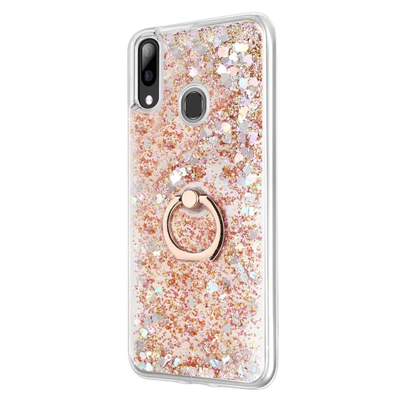 Microsonic Samsung Galaxy A20 Kılıf Glitter Liquid Holder Gold 2