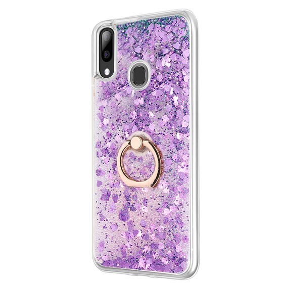 Microsonic Samsung Galaxy A30 Kılıf Glitter Liquid Holder Mor 2