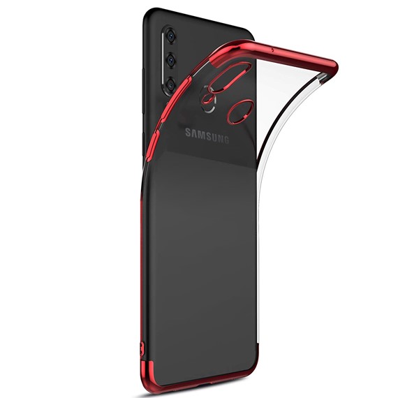 Microsonic Samsung Galaxy A20s Kılıf Skyfall Transparent Clear Kırmızı 2