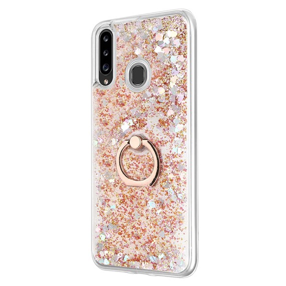 Microsonic Samsung Galaxy A20s Kılıf Glitter Liquid Holder Gold 2