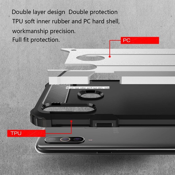 Microsonic Samsung Galaxy A20s Kılıf Rugged Armor Mavi 5