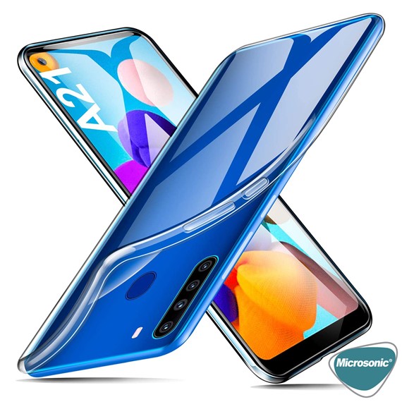 Microsonic Samsung Galaxy A21 Kılıf Transparent Soft Beyaz 3