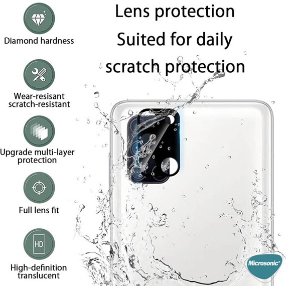 Microsonic Samsung Galaxy A21s Kamera Lens Koruma Camı V2 Siyah 4