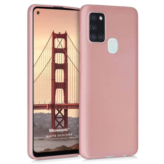 Microsonic Matte Silicone Samsung Galaxy A21s Kılıf Rose Gold 1