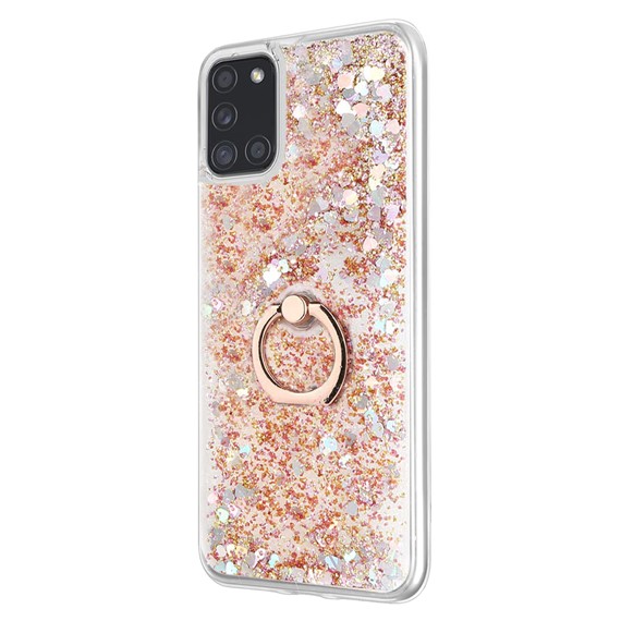 Microsonic Samsung Galaxy A21s Kılıf Glitter Liquid Holder Gold 2