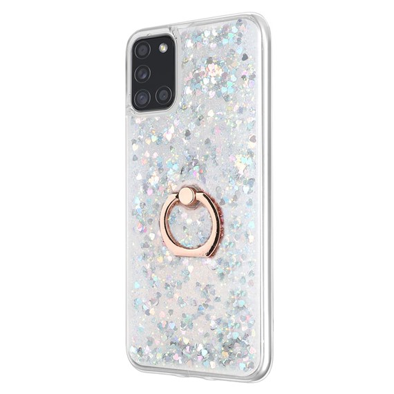 Microsonic Samsung Galaxy A21s Kılıf Glitter Liquid Holder Gümüş 2