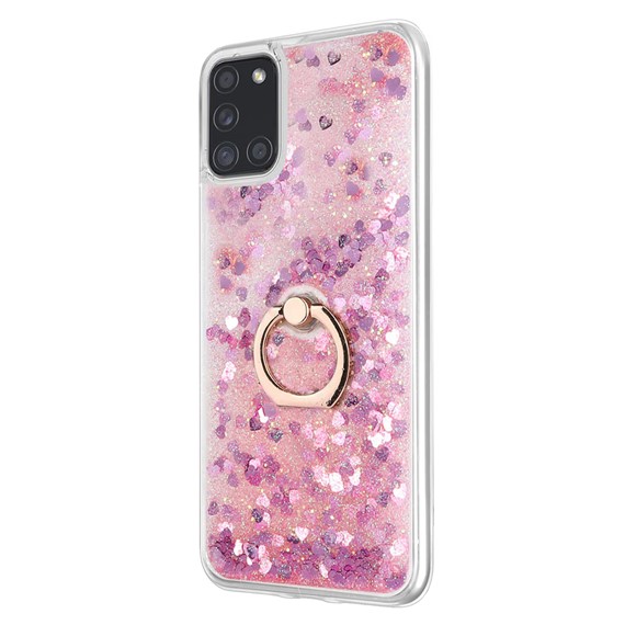 Microsonic Samsung Galaxy A21s Kılıf Glitter Liquid Holder Pembe 2