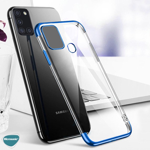 Microsonic Samsung Galaxy A21s Kılıf Skyfall Transparent Clear Rose Gold 3