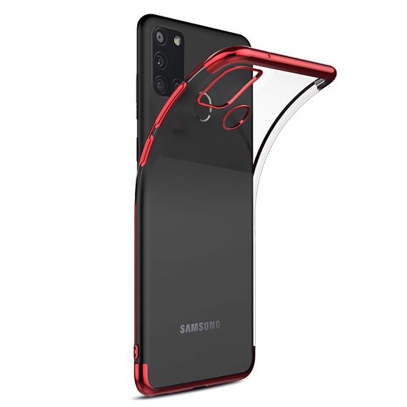 Microsonic Samsung Galaxy A21s Kılıf Skyfall Transparent Clear Kırmızı 2