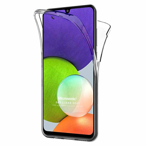 Microsonic Samsung Galaxy M22 Kılıf 6 Tarafı Tam Full Koruma 360 Clear Soft Şeffaf 1