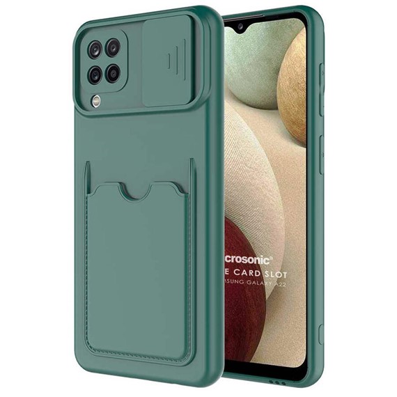 Microsonic Samsung Galaxy A22 4G Kılıf Inside Card Slot Koyu Yeşil 1