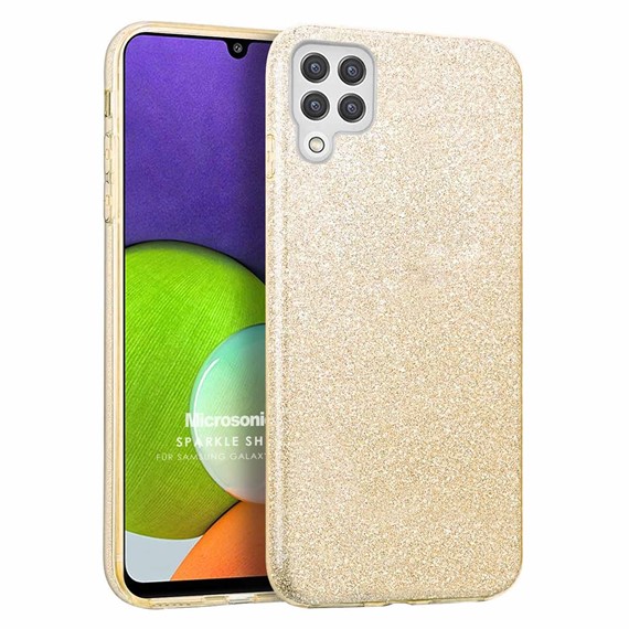 Microsonic Samsung Galaxy A22 4G Kılıf Sparkle Shiny Gold 1