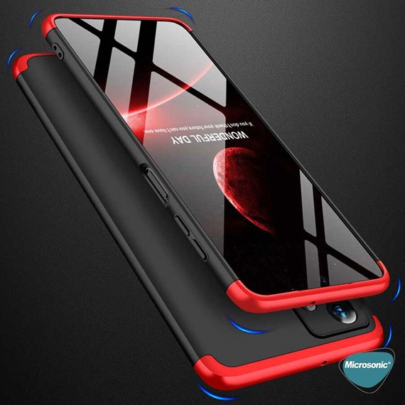 Microsonic Samsung Galaxy A23 Kılıf Double Dip 360 Protective Siyah Kırmızı 5