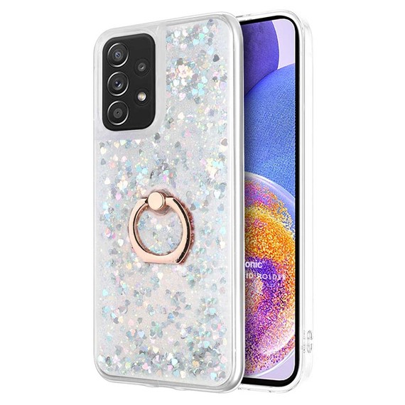 Microsonic Samsung Galaxy A23 Kılıf Glitter Liquid Holder Gümüş 1